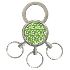 Retro 1880s Flowers Pattern 4 3-ring Key Chain by violetheavensky