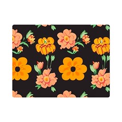 Retro 40s 50s Flowers Pattern Halloween 3 Premium Plush Fleece Blanket (mini) by violetheavensky