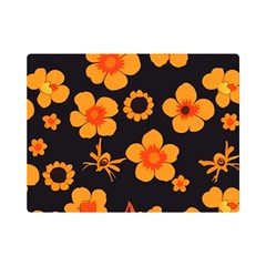 Retro 40s 50s Flowers Pattern Halloween Premium Plush Fleece Blanket (mini) by violetheavensky