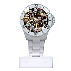 Jesus Christ Modern Halftone Pattern Plastic Nurses Watch by snek