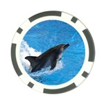 Swimming Dolphin Poker Chip Card Guard Front