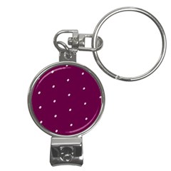 Purple White Dots Nail Clippers Key Chain